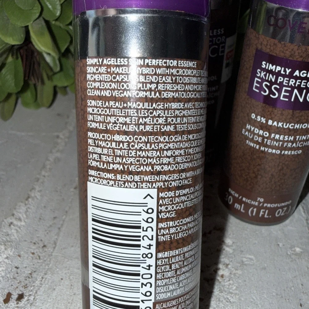 Covergirl Simply Ageless Skin Perfector Essence Hydro‎ Fresh Tint #70 Rich ~ X 3